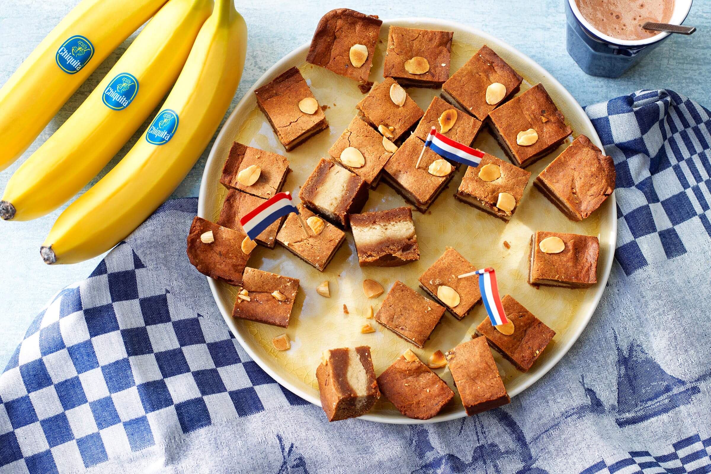 Filled Dutch speculaas with Chiquita banana and almond paste and almonds on top.jpg
