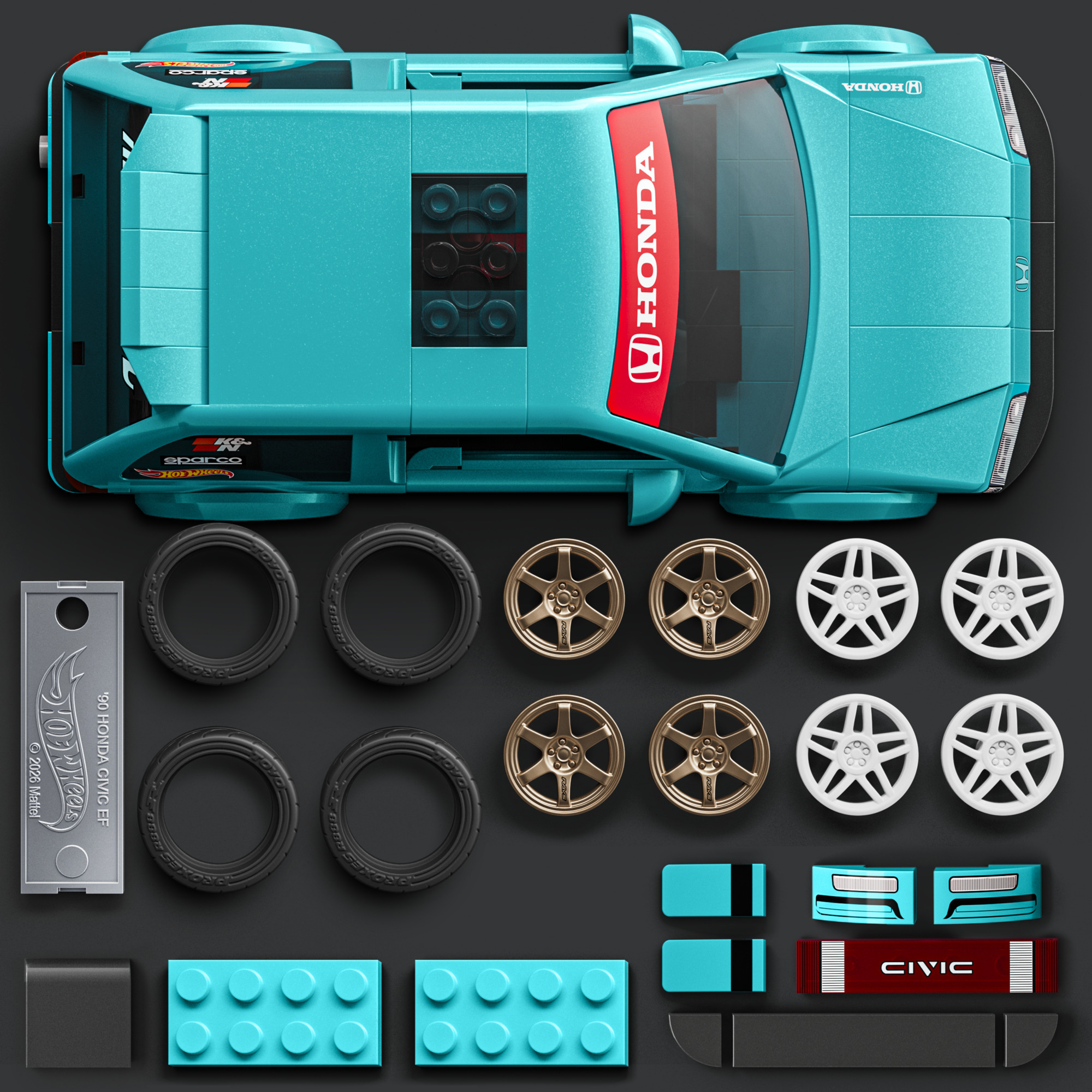 Mattel Brick Shop Hot Wheel Honda Civic product shot 2.jpg